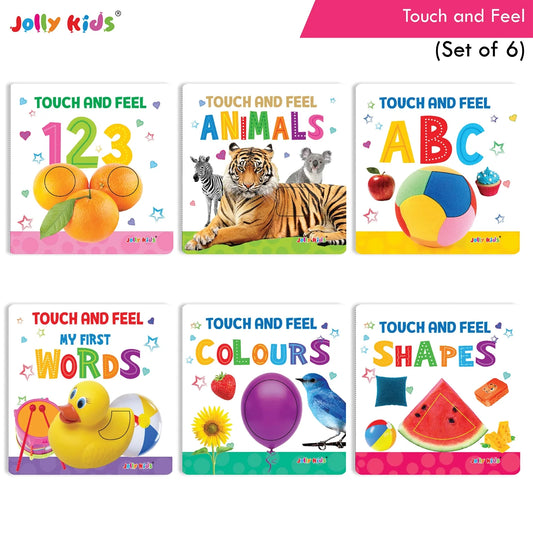 Jolly Kids Touch and Feel Picture Learning Sensory Development Padded Board Books Set of 6 for Infants, Toddlers Gift Ages…
