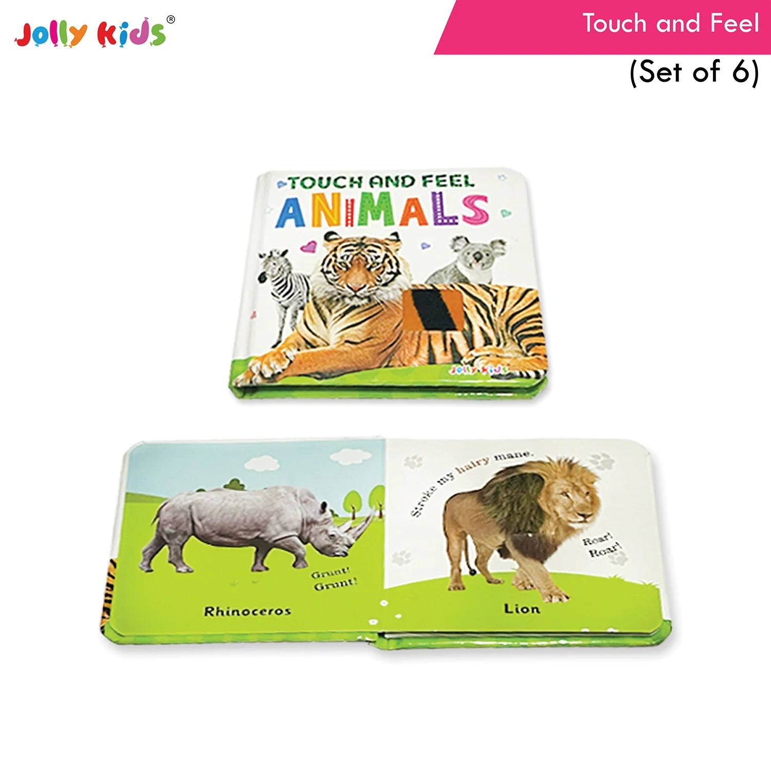 Jolly Kids Touch and Feel Picture Learning Sensory Development Padded Board Books Set of 6 for Infants, Toddlers Gift Ages…