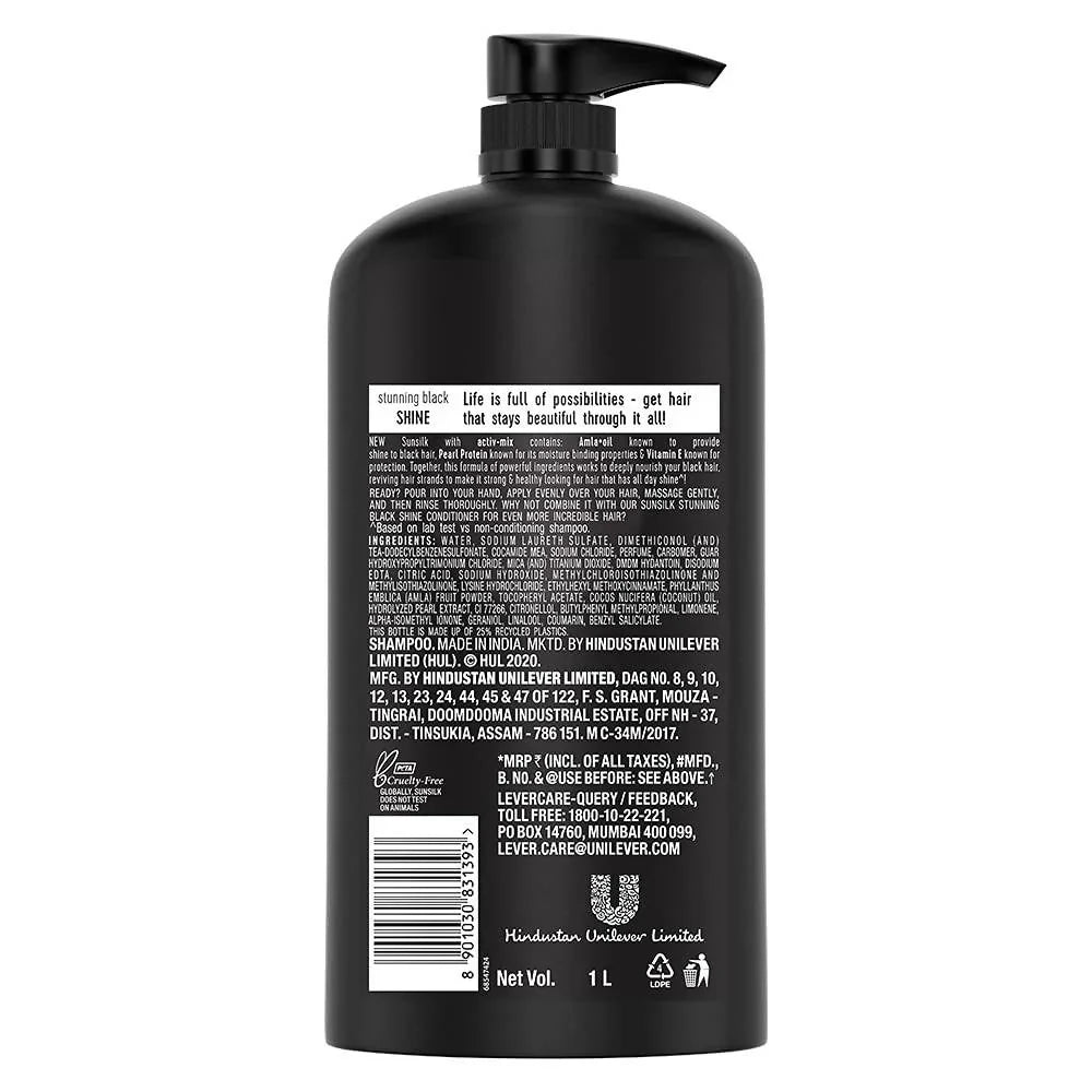 Sunsilk Stunning Black Shine Shampoo -1 L image 2