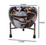 Metal Meena Planter Pots with Stand (Black Marble) image 2