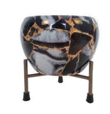 Metal Meena Planter Pots with Stand (Black Marble) image 4