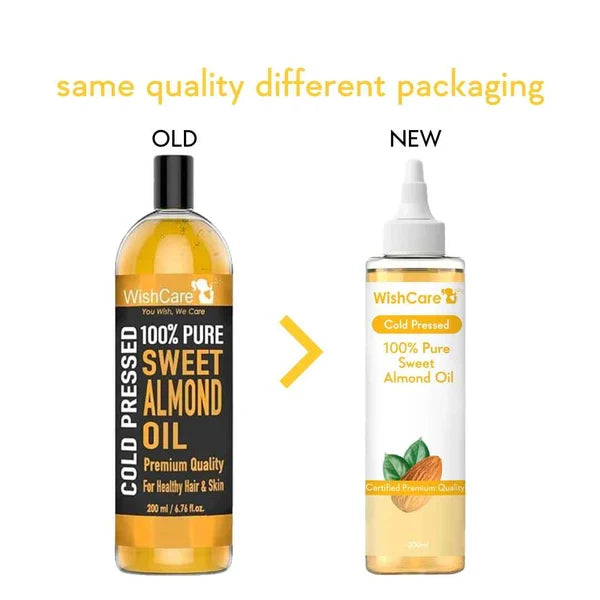 WishCare Pure Cold Pressed Sweet Almond Oil -100 ml image 3