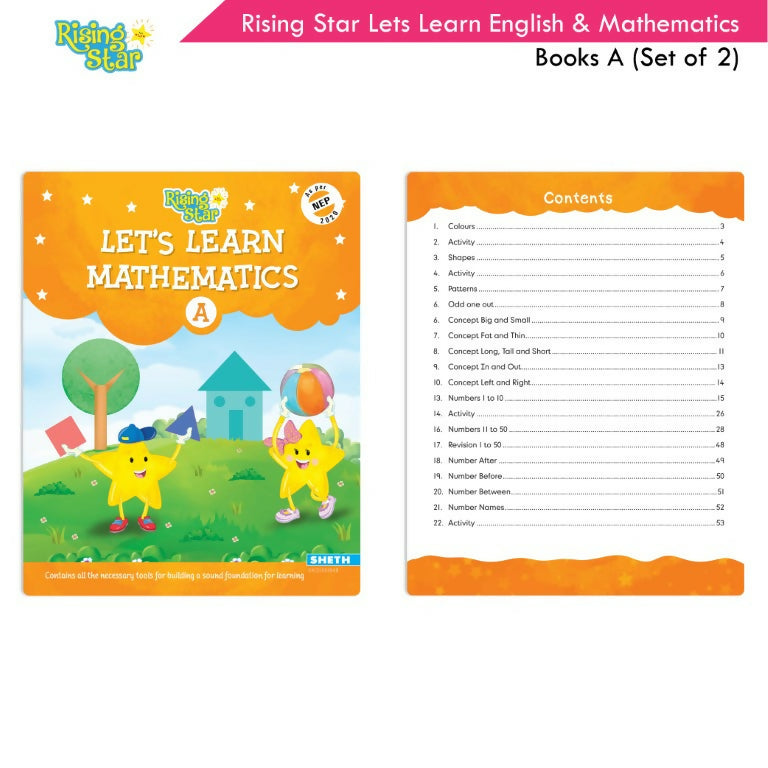 Rising Star Lets Learn English & Maths Activity Books Set A|Set of 2| Ages 3-7 Year| Number, Alphabets, Pattern Writing…