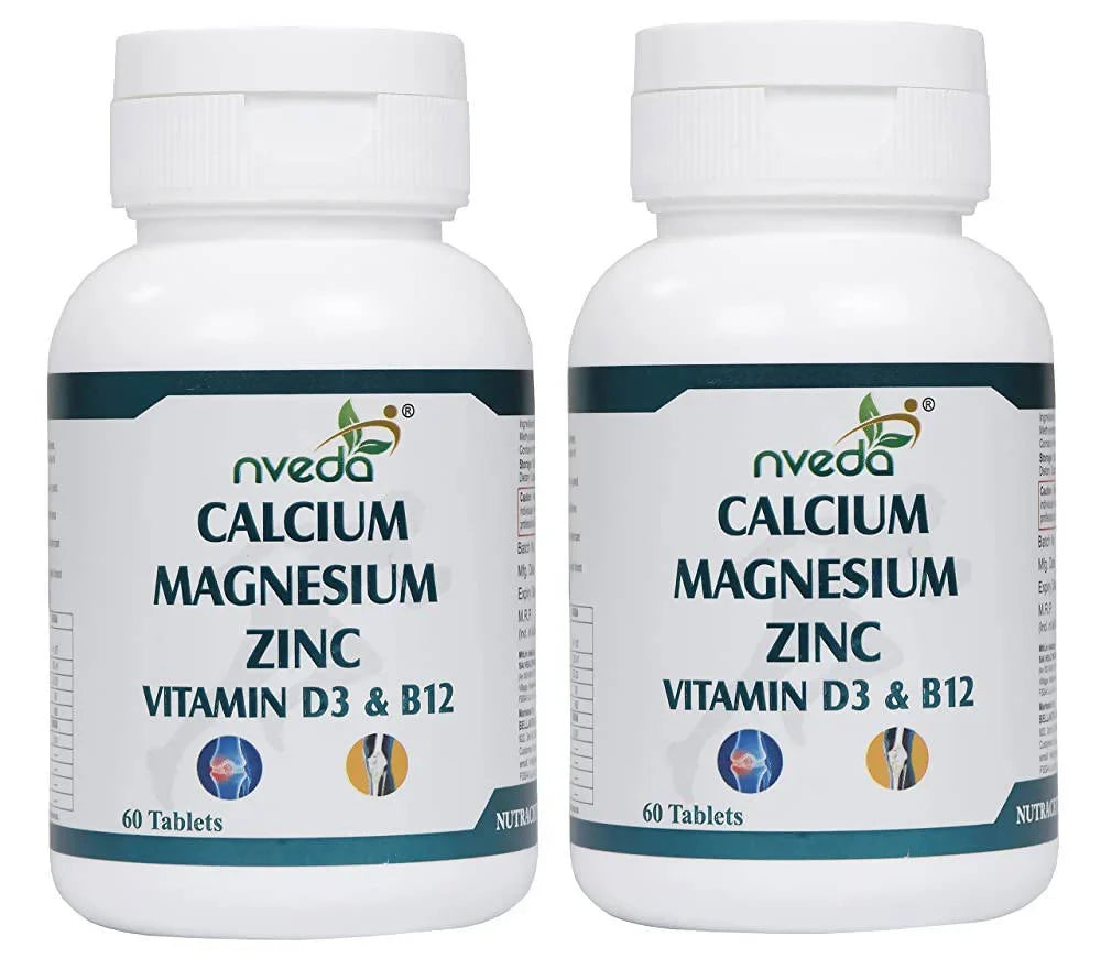 Nveda Calcium Magnesium Zinc Vitamin D3 & B12 Tablets -60 tabs - Pack of 1 image 2