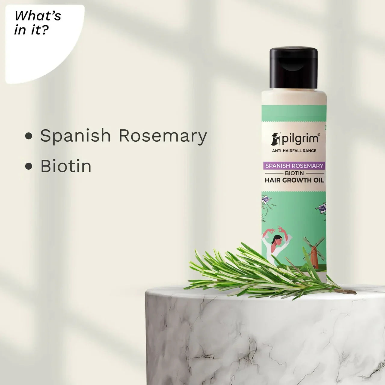Pilgrim Spanish Rosemary & Biotin Hair Growth Oil-100 ml image 2