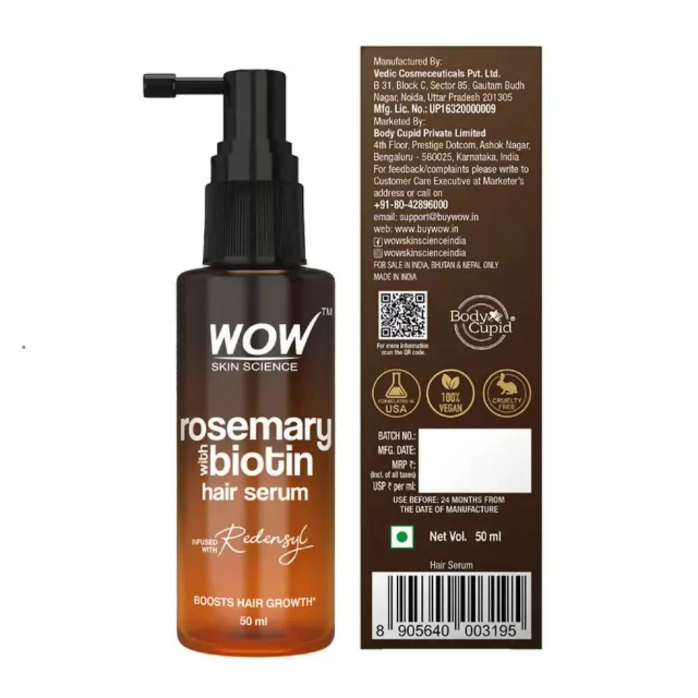 Wow Life Science Rosemary With Biotin Hair Serum -50 ml image 5