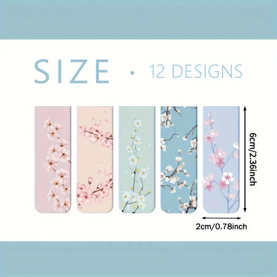 12pcs Magnetic Bookmarks For Women Flower Planner Magnetic Bookmark Assorted Book Magnets Page Markers Clip Magnetic Bookmarks image 6