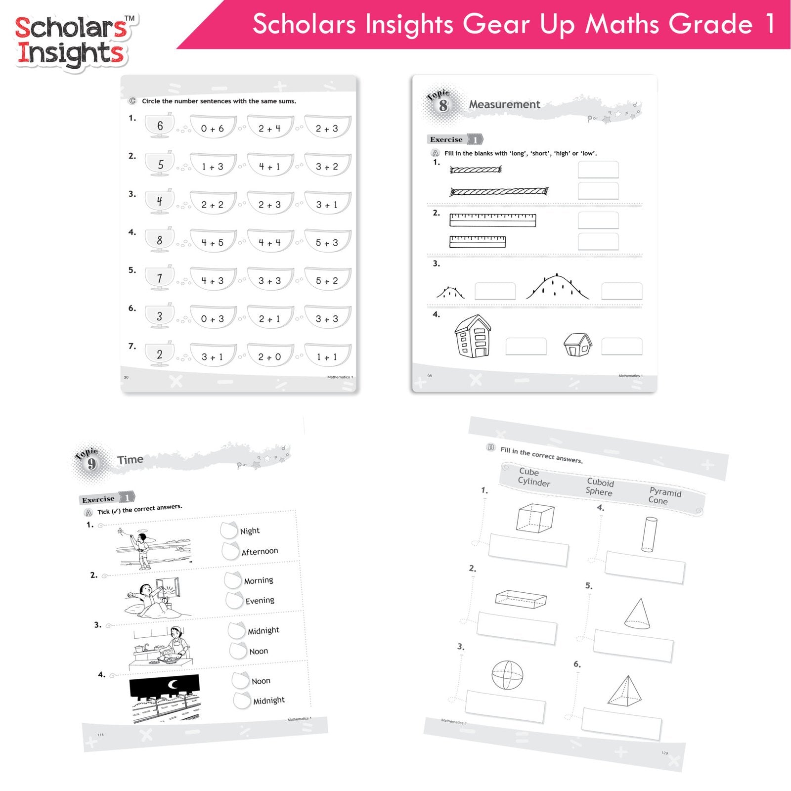 Scholars Insight Combo Set of Mathematics Workbooks For Grade 1| Set of 3| Problem Solving Book for Kids – Shethbooks…