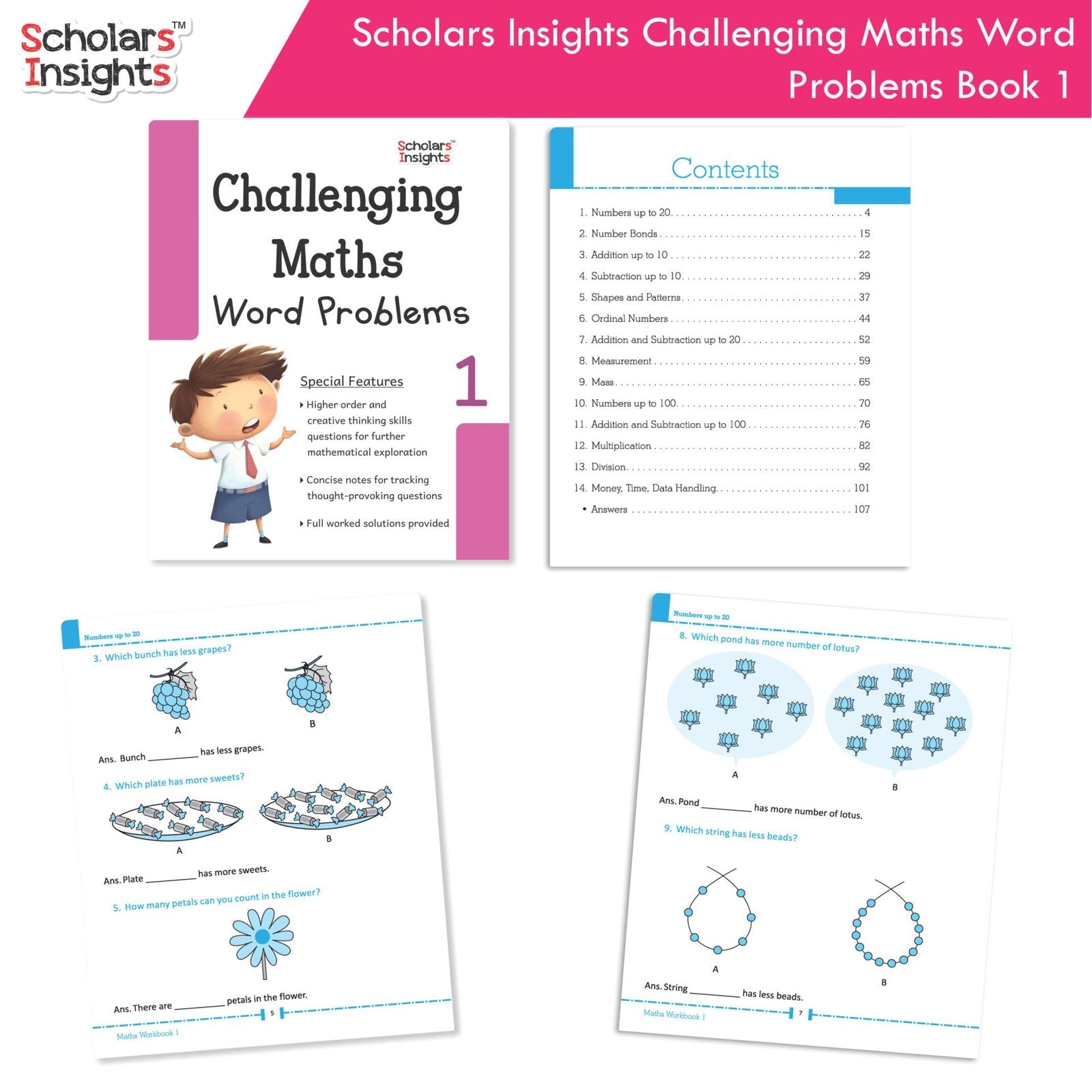 Scholars Insight Combo Set of Mathematics Workbooks For Grade 1| Set of 3| Problem Solving Book for Kids – Shethbooks…