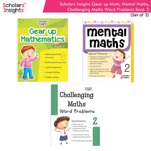 Scholars Insight Combo Set of Mathematics Workbooks For Grade 2| Set of 3| Problem Solving Book for Kids – Shethbooks