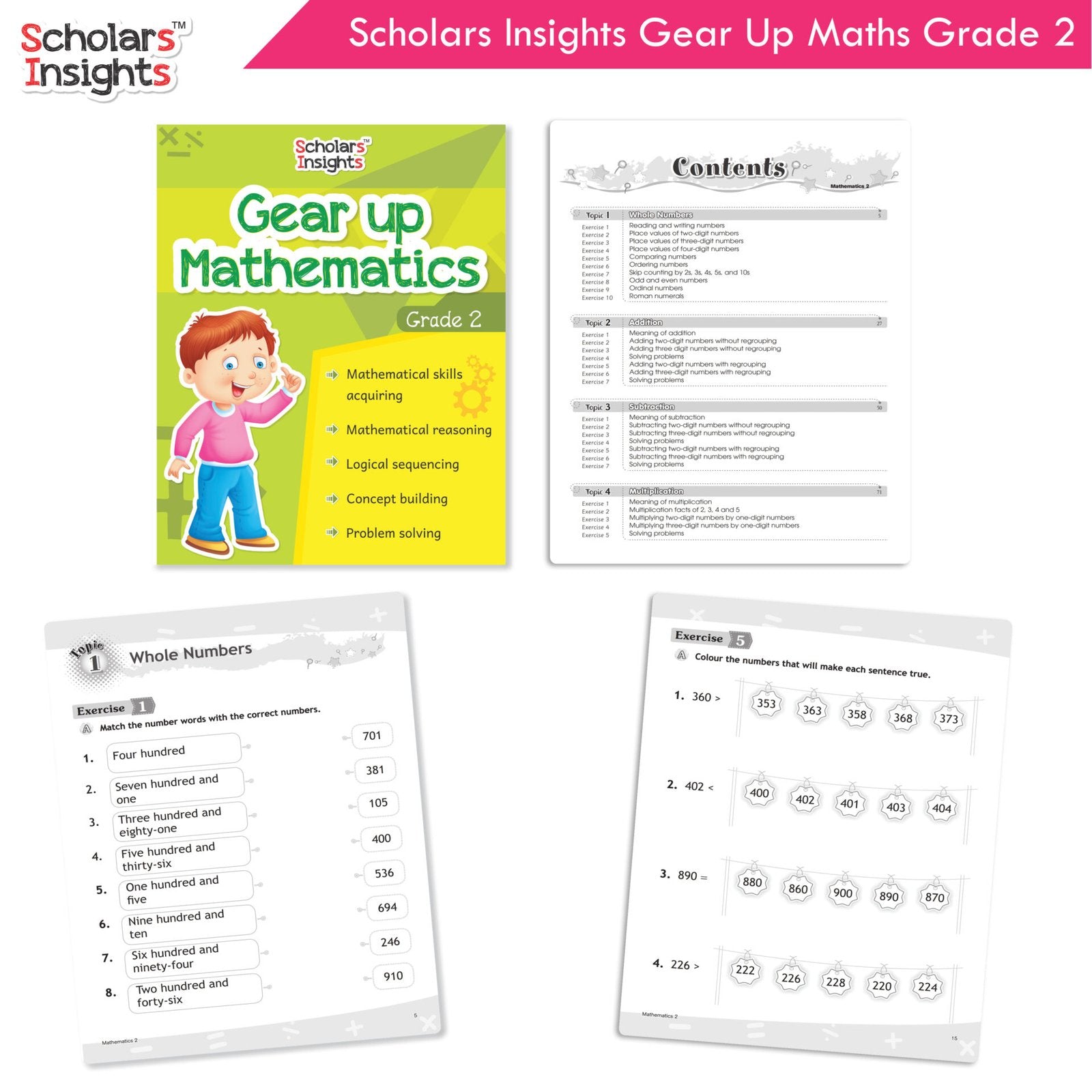Scholars Insight Combo Set of Mathematics Workbooks For Grade 2| Set of 3| Problem Solving Book for Kids – Shethbooks…