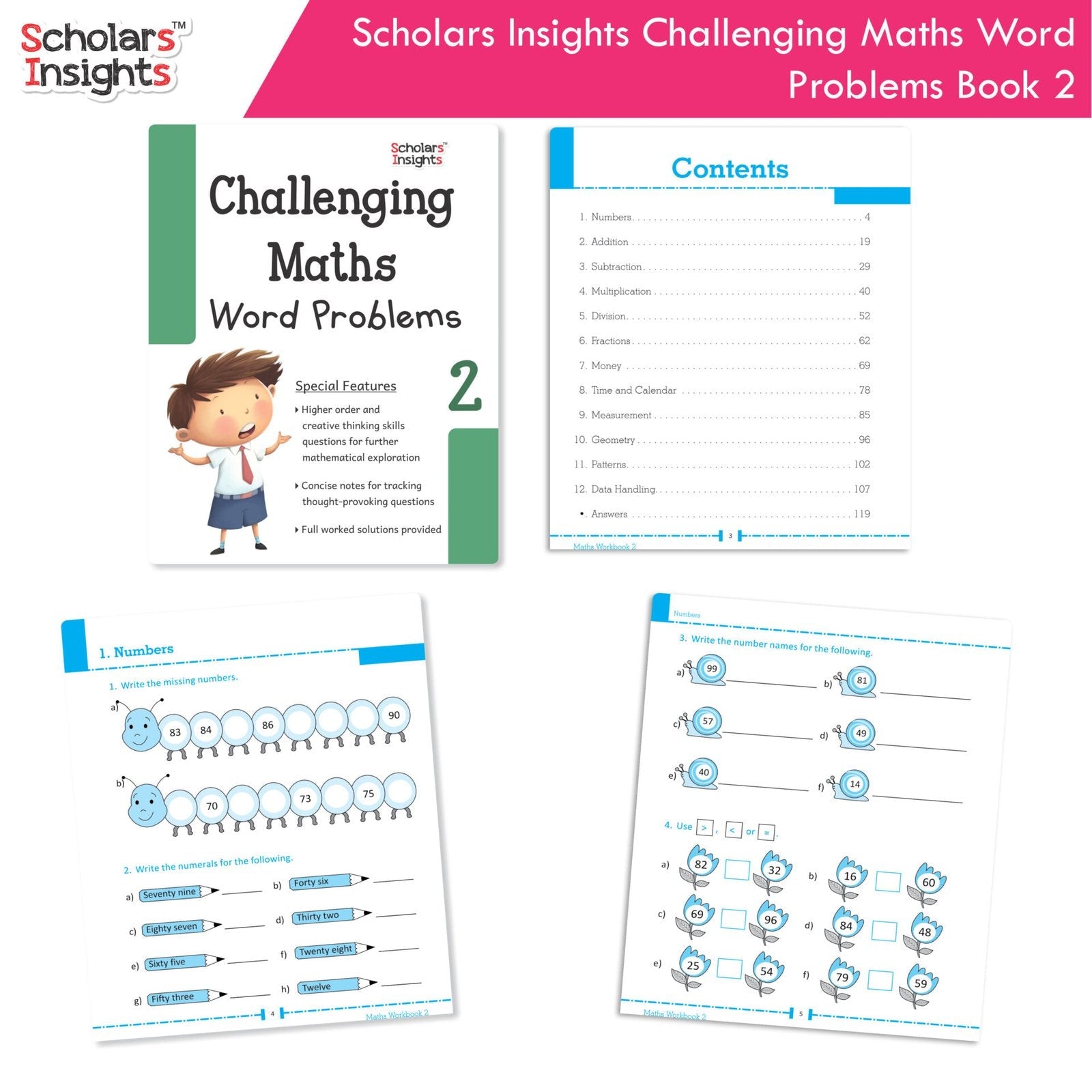Scholars Insight Combo Set of Mathematics Workbooks For Grade 2| Set of 3| Problem Solving Book for Kids – Shethbooks…