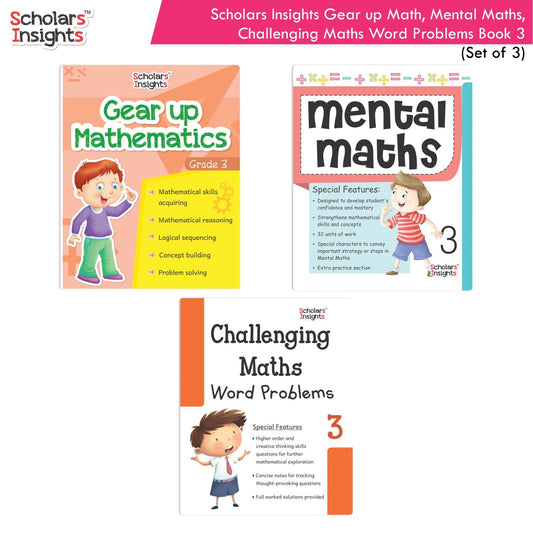 Scholars Insight Combo Set of Mathematics Workbooks For Grade 3| Set of 3| Problem Solving Book for Kids – Shethbooks