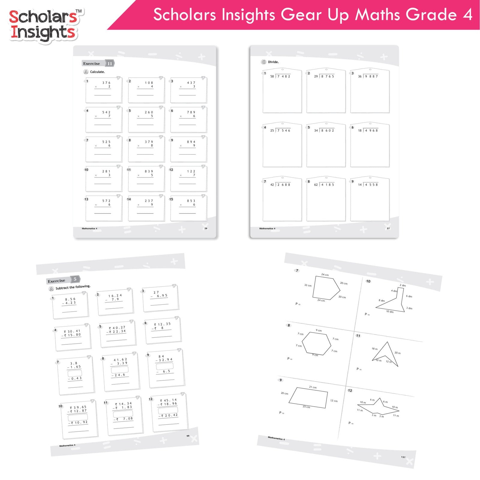 Scholars Insight Combo Set of Mathematics Workbooks For Grade 4| Set of 3| Problem Solving Book for Kids – Shethbooks…