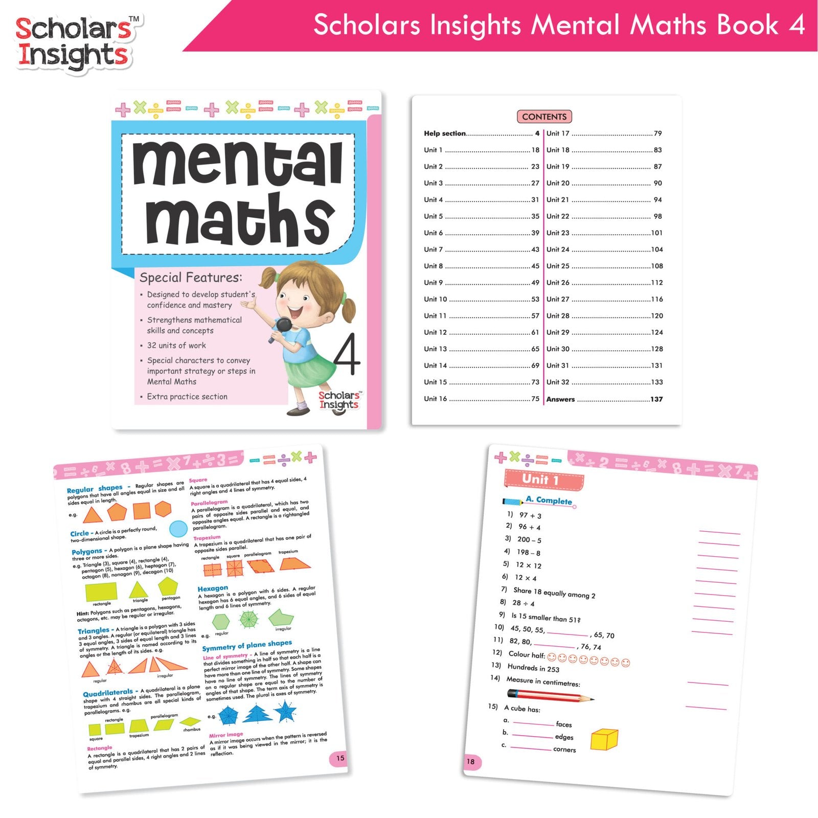 Scholars Insight Combo Set of Mathematics Workbooks For Grade 4| Set of 3| Problem Solving Book for Kids – Shethbooks…