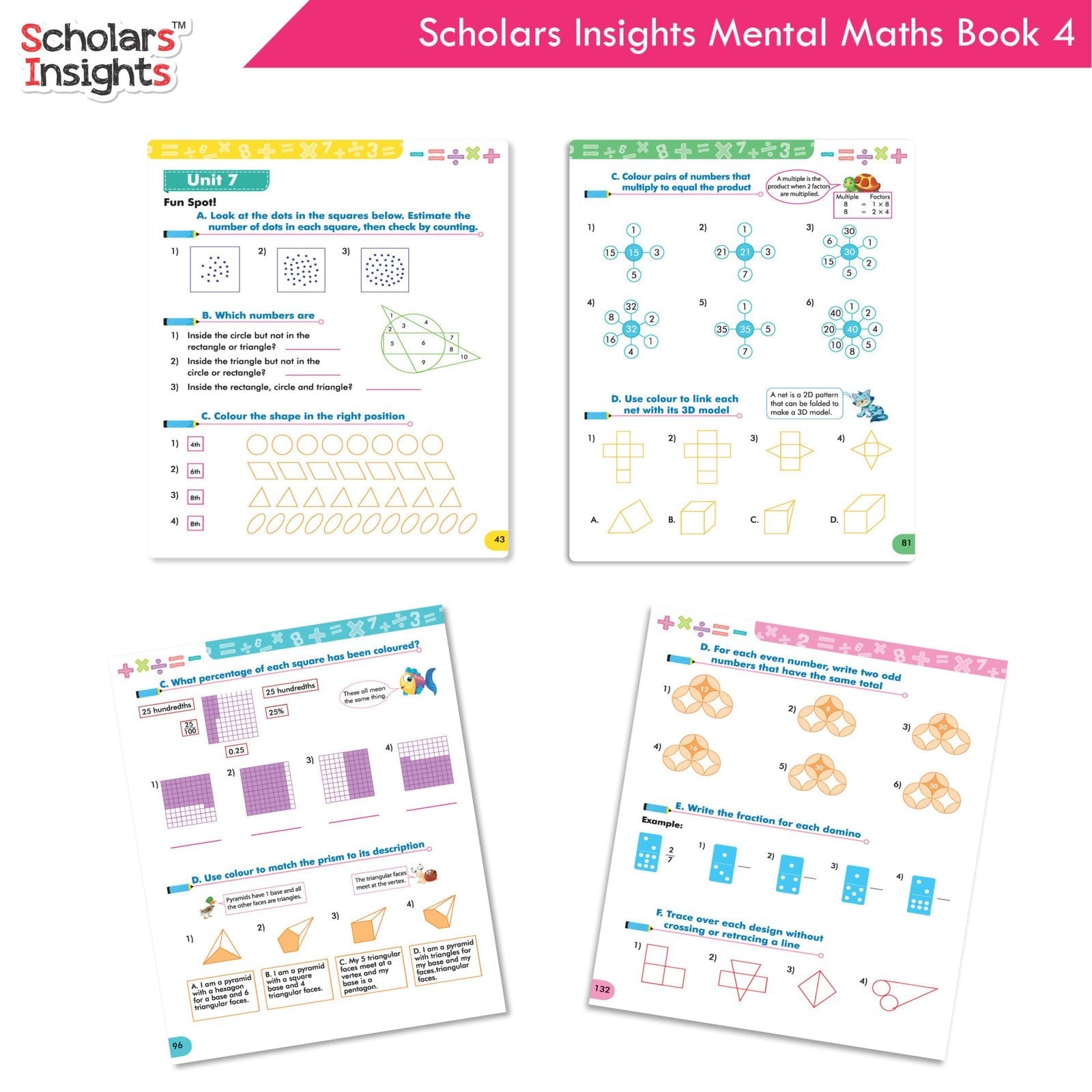 Scholars Insight Combo Set of Mathematics Workbooks For Grade 4| Set of 3| Problem Solving Book for Kids – Shethbooks…