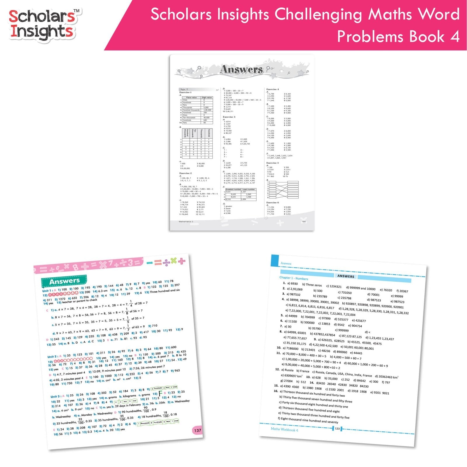 Scholars Insight Combo Set of Mathematics Workbooks For Grade 4| Set of 3| Problem Solving Book for Kids – Shethbooks…
