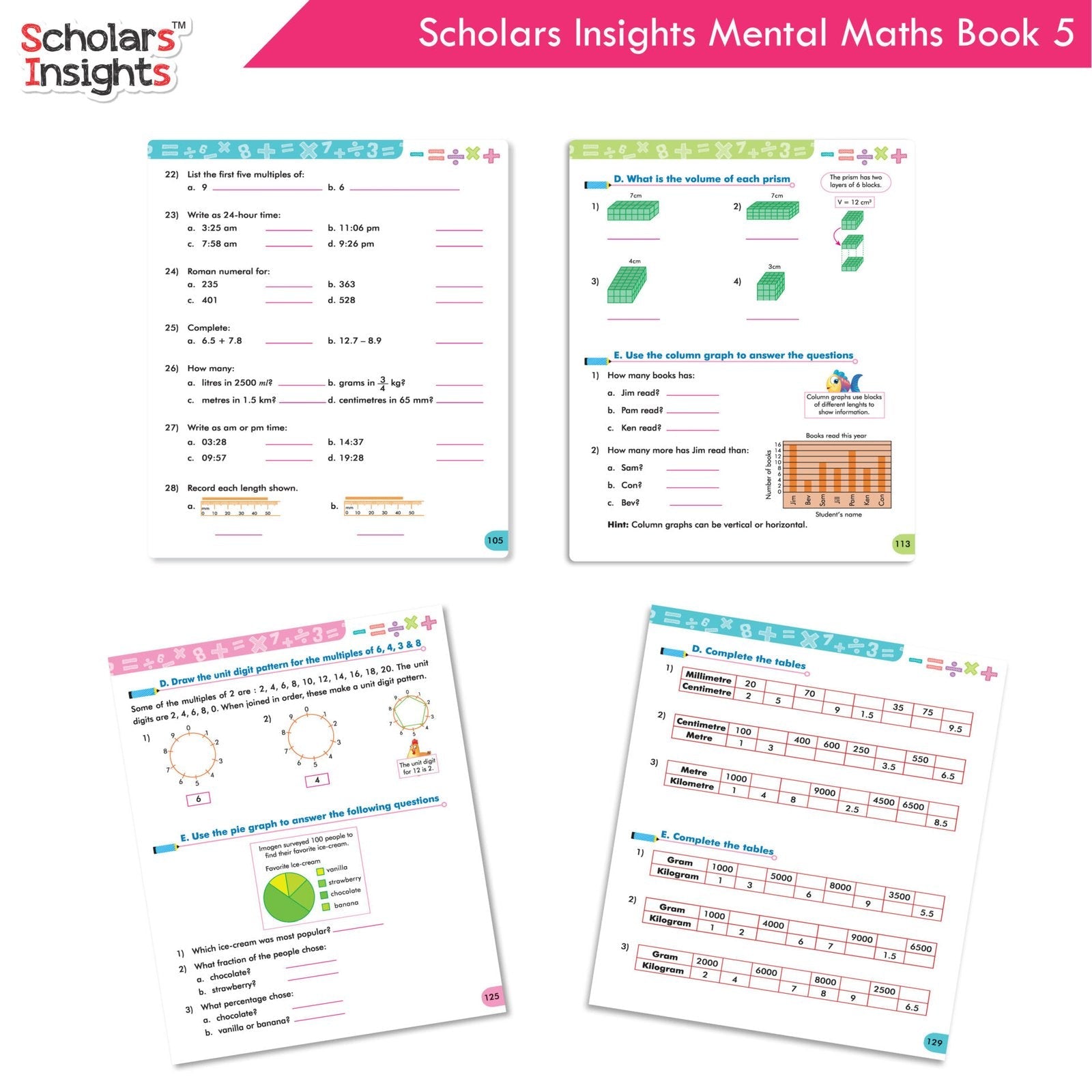 Scholars Insight Combo Set of Mathematics Workbooks For Grade 5| Set of 3| Problem Solving Book for Kids – Shethbooks…