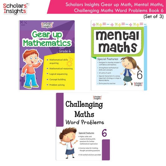 Scholars Insight Combo Set of Mathematics Workbooks For Grade 6| Set of 3| Problem Solving Book for Kids – Shethbooks