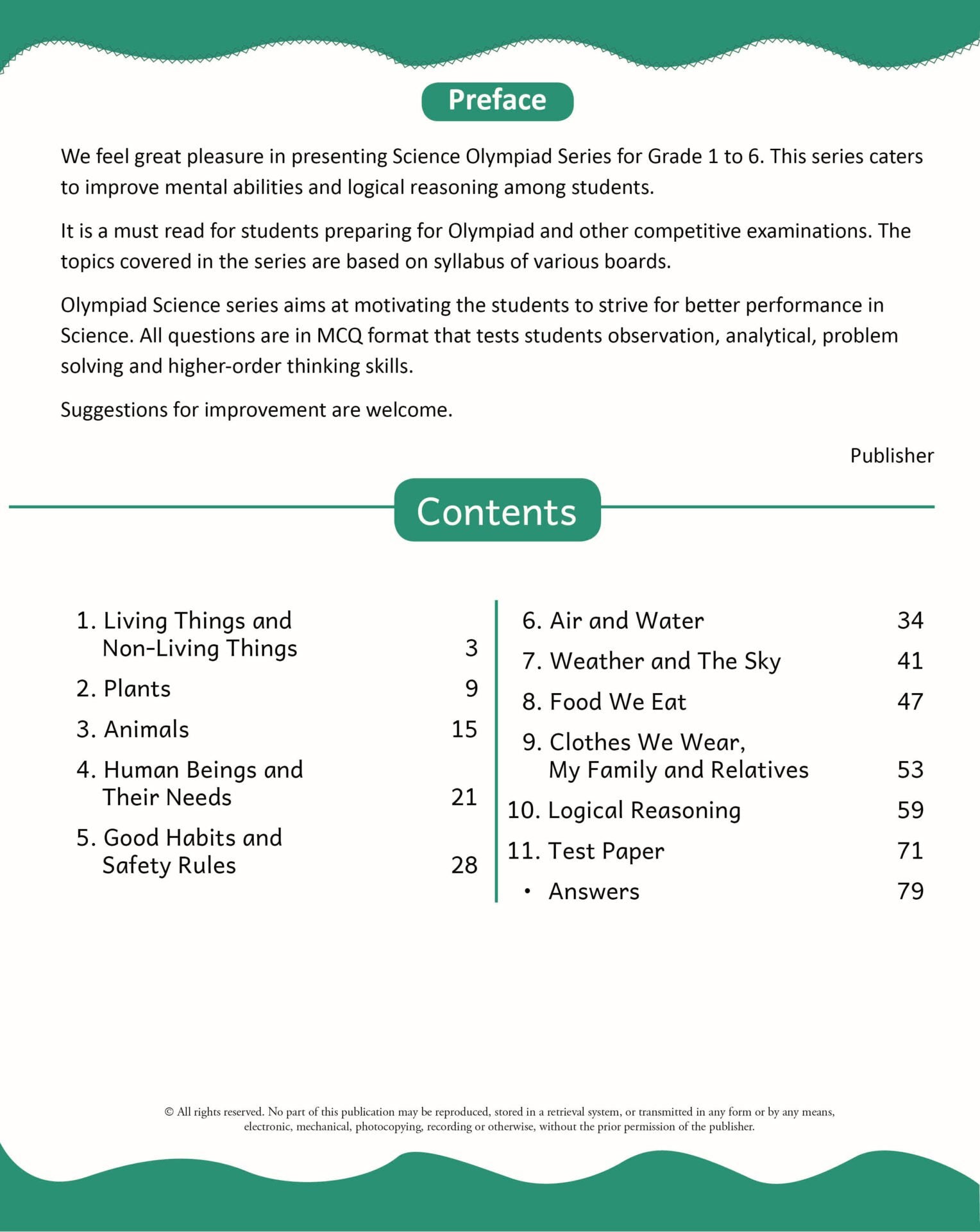 Scholars Insights Science Olympiad Grade 1| Science Practical Questions in MCQ format, QMR Sheet, Self Evaluation Sheet…
