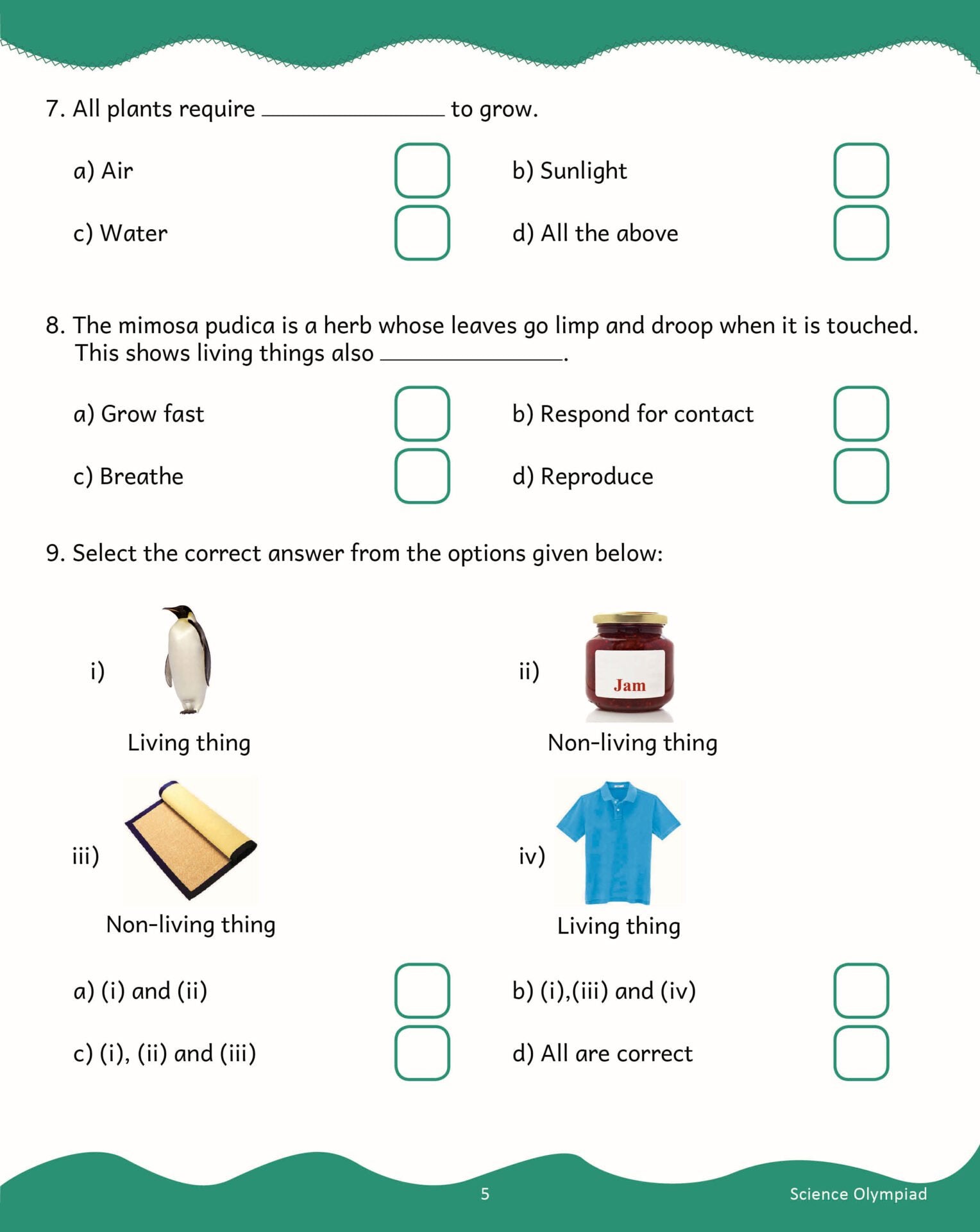 Scholars Insights Science Olympiad Grade 1| Science Practical Questions in MCQ format, QMR Sheet, Self Evaluation Sheet…
