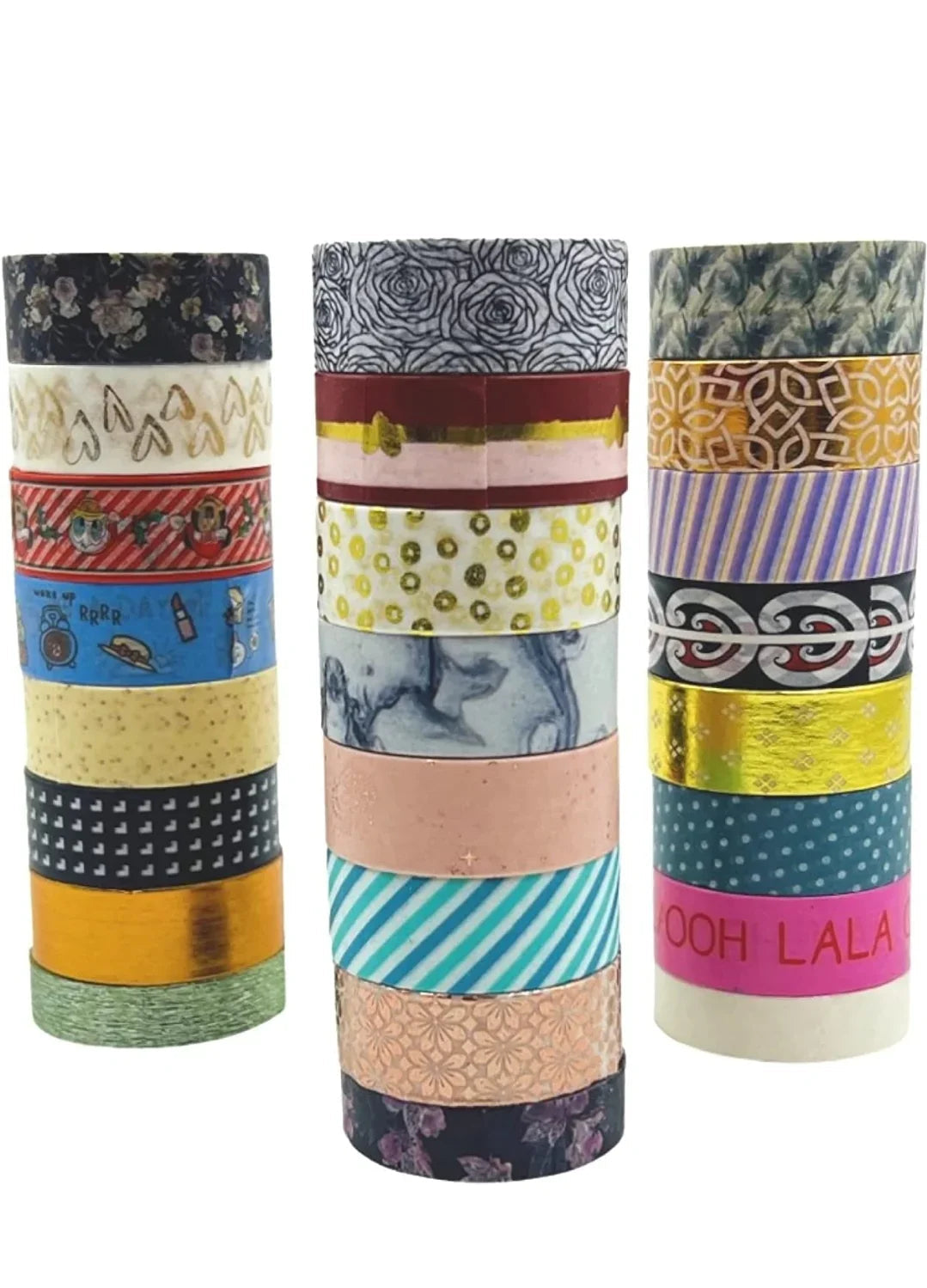 24 Rolls Decorative Floral Japanese Pastel Seasonal Art Holiday Craft Wide Skinny and Thin Scrapbook Washi Tape Set (21 Rolls- 15mm, 3 Rolls-10mm)