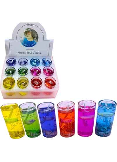 Scented pencil gel candles (multicolor , pack of 12 small)