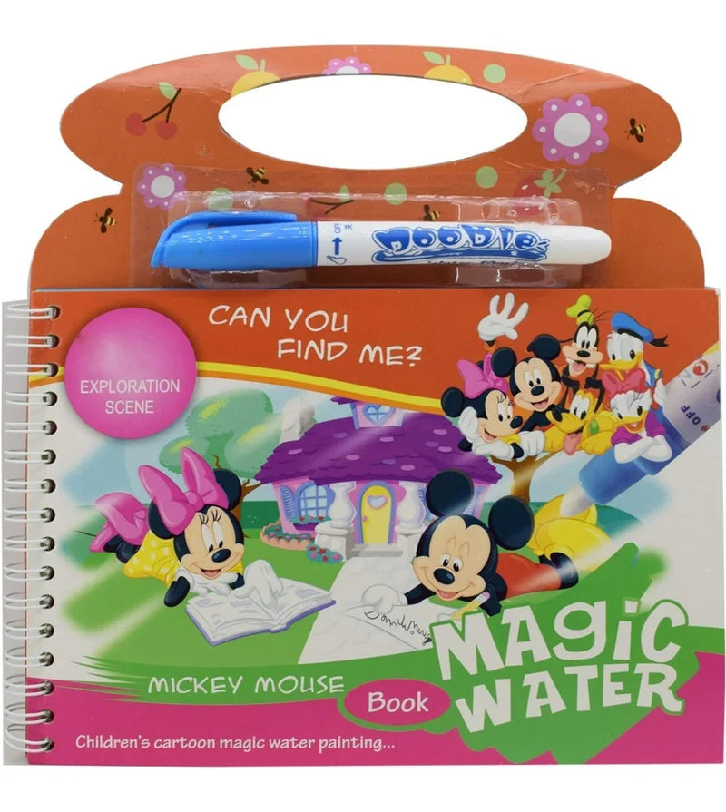 Cartoon Theme Reusable Magic Water Painting Book Magic Doodle Pen Kids Coloring book