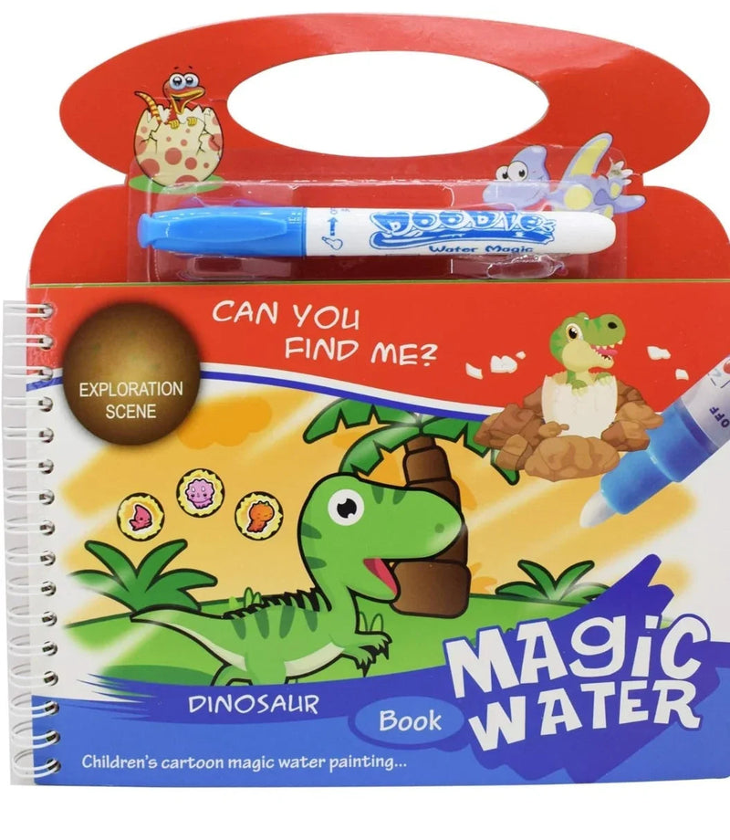 Dinosaur Theme Reusable Magic Water Painting Book Magic Doodle Pen Kids Coloring Magic Book Water Painting for Kids