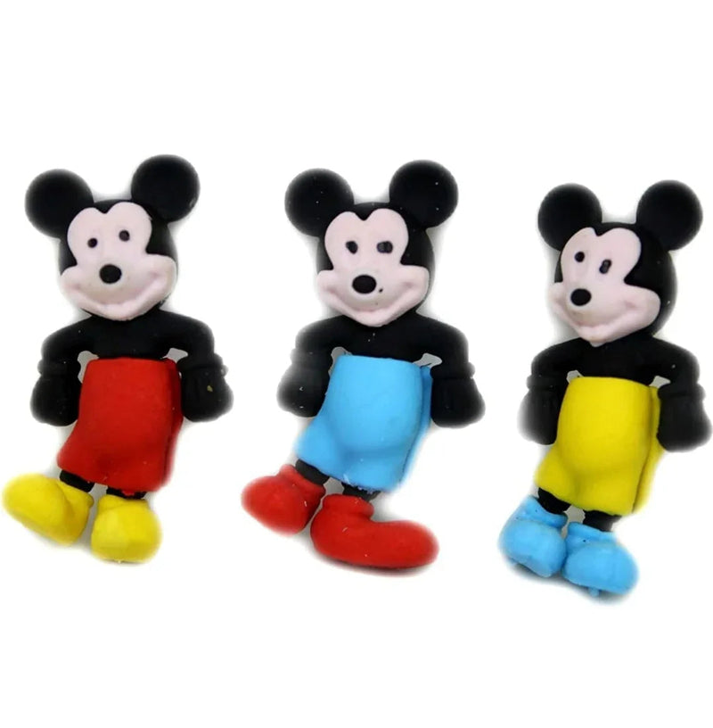 Kids Cute Cartoon 3D Eraser for Mickey Minnie Mouse Fans Theme Party Pack of 4 Pc