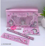 Unicorn Theme Zipper Stationery Gift Set for Kids with 1 Ruler, 2 Pencils, 1 Eraser, 1 Sharpener, 1 Diary (Pack of 1)