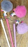 PomPom Teddy Gel Pen with Keychain (Pack of 2)- Random Color