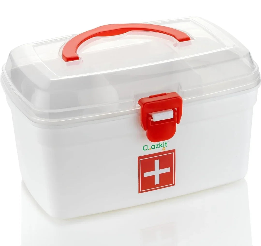 BPA-Free Emergency Detachable Tray Medical Box (White, Plastic)