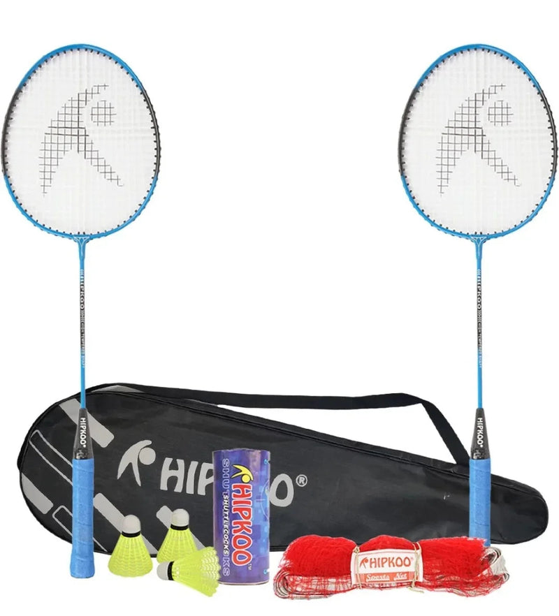 Hipkoo Sports Combo Set (2 Rackets, Net and Pack of 3 Shuttlecock) Bag Badminton Kit