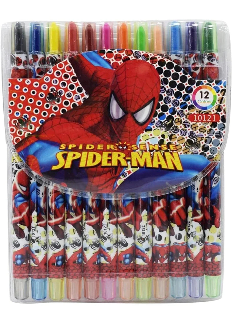 Cartoon Printed Rolling Crayons - Spiderman