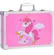 Art Supplies Set for Kids, 2 Layers Drawing Supplies, Portable Aluminum Case Art Kit, Great Gift for Kids Boys Girls. (pink Unicorn.) (Pink)