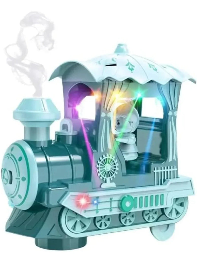 PoPo Toys Musical Train Toy | Spray Steam Train Vehicle Toy for Kids|Boys|Girls with Music, Light and Bump & Go Mode | Lights & Sound | Pink Lavender