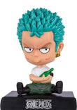 AUGEN Super Hero Roronoa Zoro Action Figure Limited Edition One Piece Bobblehead with Mobile Holder for Car Dashboard, Office Desk & Study Table (Pack of 1)