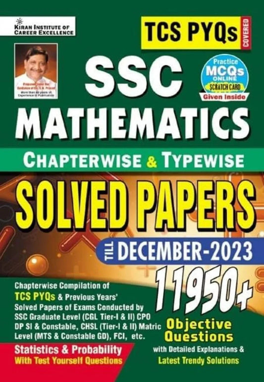SSC TCS PYQs Mathematics Chapterwise & Typewise Solved Papers 11950+ Till - December 2023 (Stat. & Probab.) (Detailed & Short Sol.):Tcs Pyqs of Cgl;Cpo;Chsl;Mts;DP,GD Covered (English Medium)