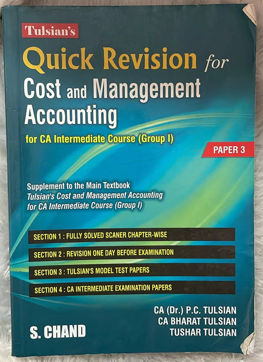 Tulsian’S Cost And Management Accounting With Quick Revision