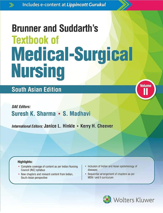 Brunner & Suddarth’s Textbook Of Medical Surgical Nursing, (South Asian Edition)- 2 Volume