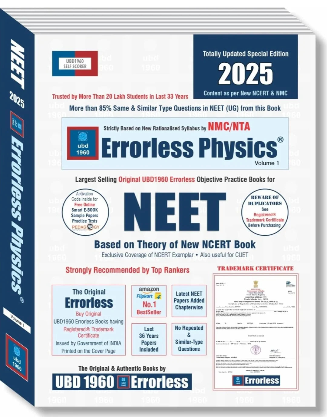 UBD1960 Errorless Physics for NEET as per NMC Updated New Edition 2025 (2 volumes)