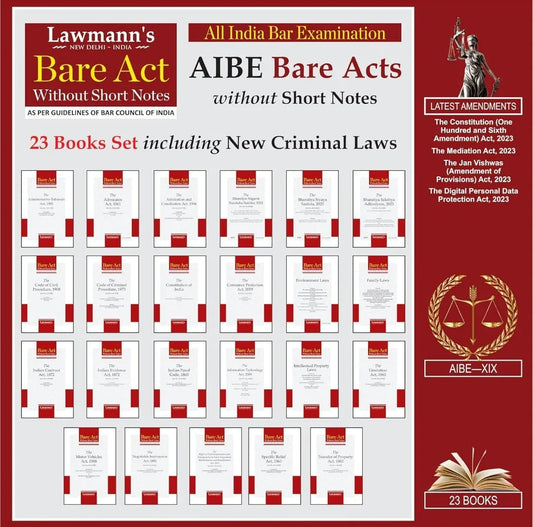 AIBE Bare Acts without Notes | 23 Books Set Combo | 45+ Acts including New Criminal Laws