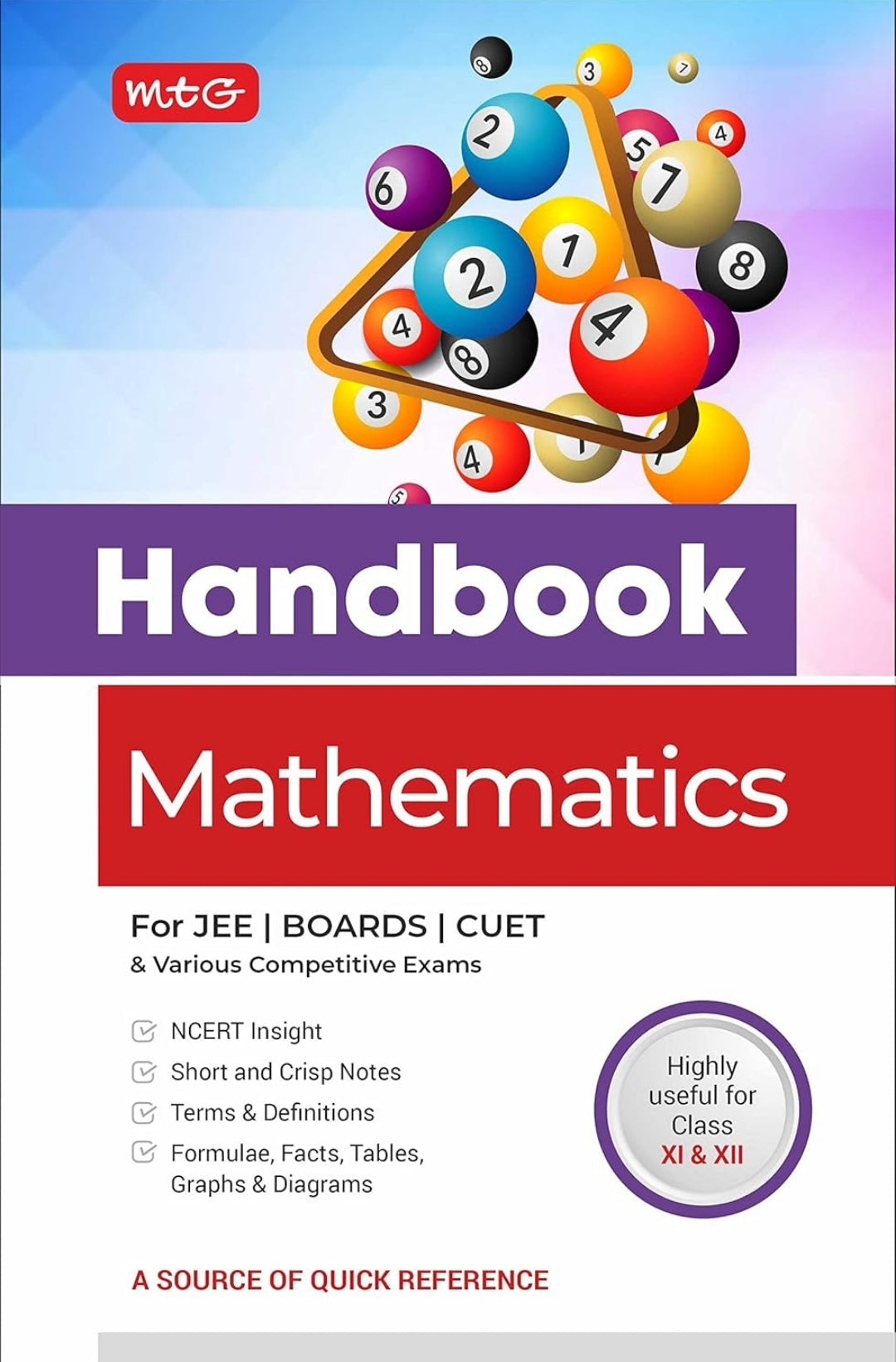 Handbook of Mathematics For JEE, CUET, Boards and Various Competitive Exams