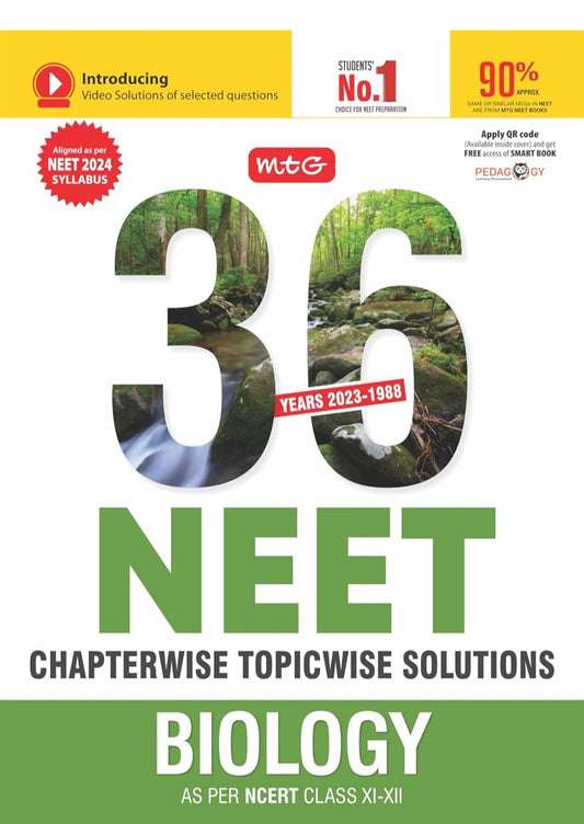 MTG 36 Years NEET Previous Year Solved Question Papers with NEET PYQ Chapterwise Topicwise Solutions - Biology For NEET Exam 202