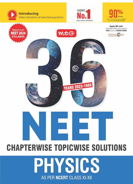 MTG 36 Years NEET Previous Year Solved Question Papers with NEET PYQ Chapterwise Topicwise Solutions - Physics For NEET Exam 2024
