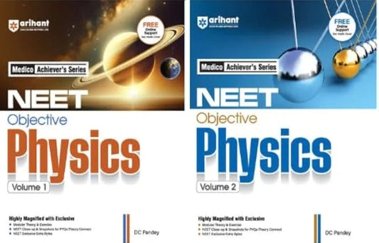 Arihant - NEET Objective Physics - Volume - 1 + Volume - 2 By DC Pandey Combo ( Set of 2 Books ) - New Revised & Magnified Edition for NEET 2026