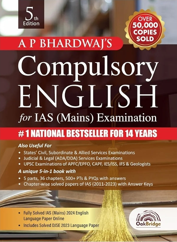 Compulsory English For IAS (Mains) Examination, 5th Edition 2024 with solved papers of IAS (MAINS) | Covering Grammar, Vocabulary, and Composition & S