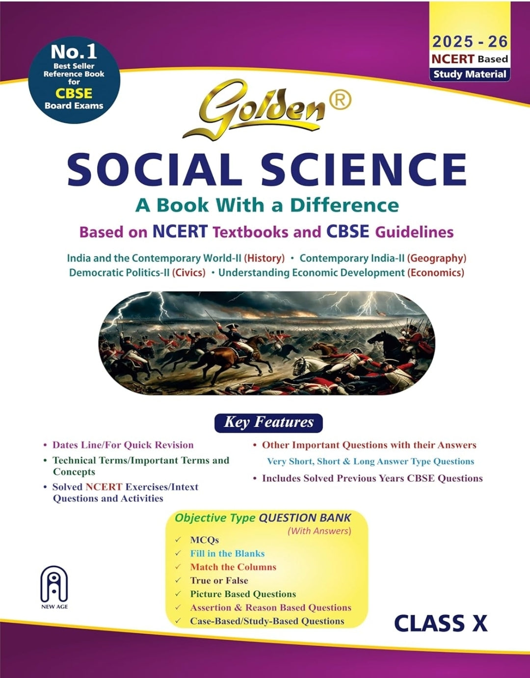 Golden Social Science Study Material Based on NCERT for Class-10 | For CBSE 2026 Board Exams | Objective Type Question | Solved NCERT Exercises | Prev