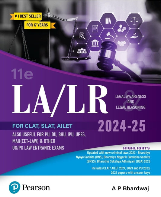 LA/LR Legal Awareness and Legal Reasoning (2024-25) for CLAT, SLAT, AILET also useful for PU, DU, BHU, IPU, UPES, MAH(CET-LAW), & Other UG/PG LAW Entr